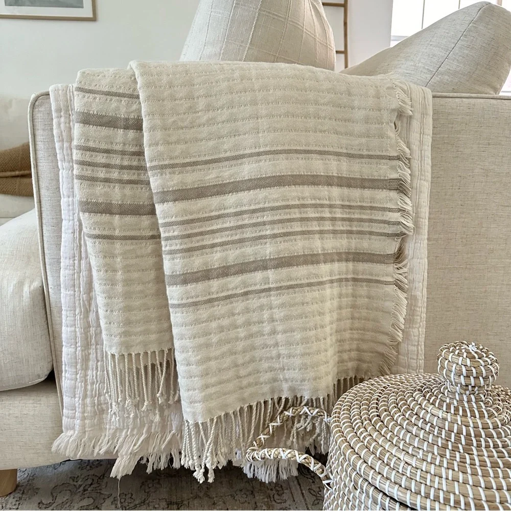 Studio McGee Striped Gauze Throw Blanket